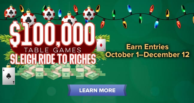$100,000 Table Games Sleigh Ride To Riches